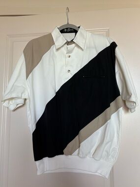 Alan Stuart Vintage 80s 90s Colorblock Polo Size Medium